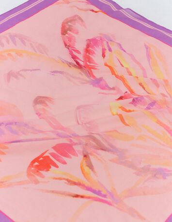 APACHE - Foulard carré purule à visuel aquarelle palmiers-1