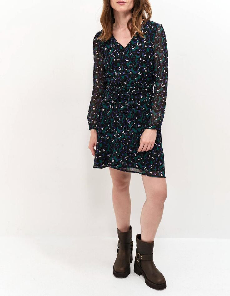 RAMI - Robe evergreen à imprimé tachiste-3