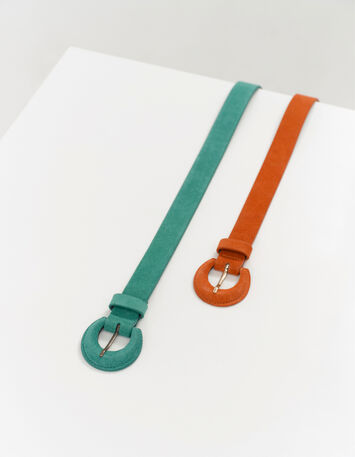 ANDREW - Ceinture capucine en cuir velours certifié-2