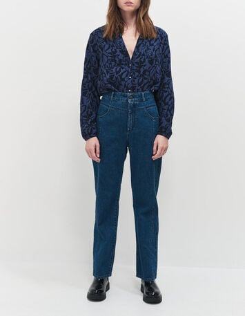 LE AVA - Jean droit medium wash 7/8e coutures placées-4 LE AVA - Jean droit medium wash 7/8e coutures placées-4