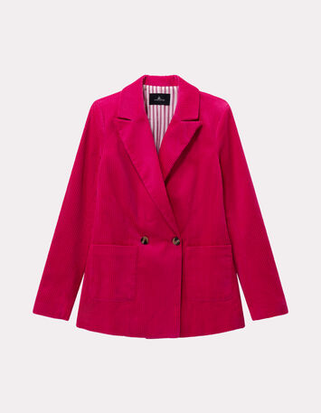 VACANCY - Veste de tailleur rose velours côtelé-7