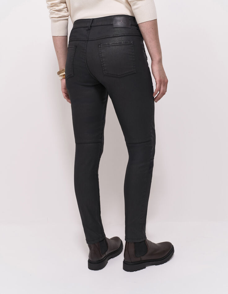 LE JOAN - Jean slim noir 7/8ème enduit esprit motard-3 LE JOAN - Jean slim noir 7/8ème enduit esprit motard-3