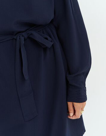 ROKHA - Robe marine droite-4