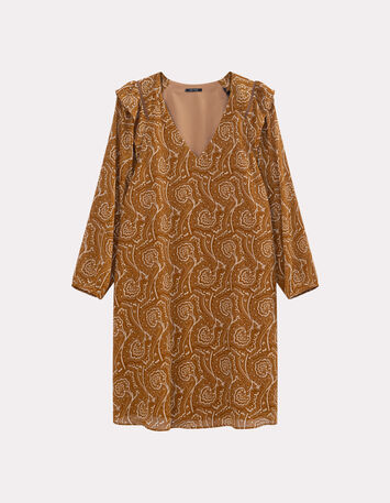 REILLY - Robe jaune polyester recyclé harmonie fleurie-1