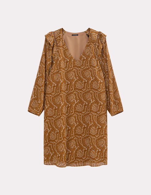 REILLY - Robe jaune polyester recyclé harmonie fleurie - One Step