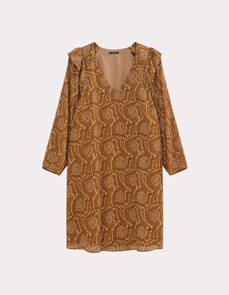 REILLY - Robe jaune polyester recyclé harmonie fleurie-1
