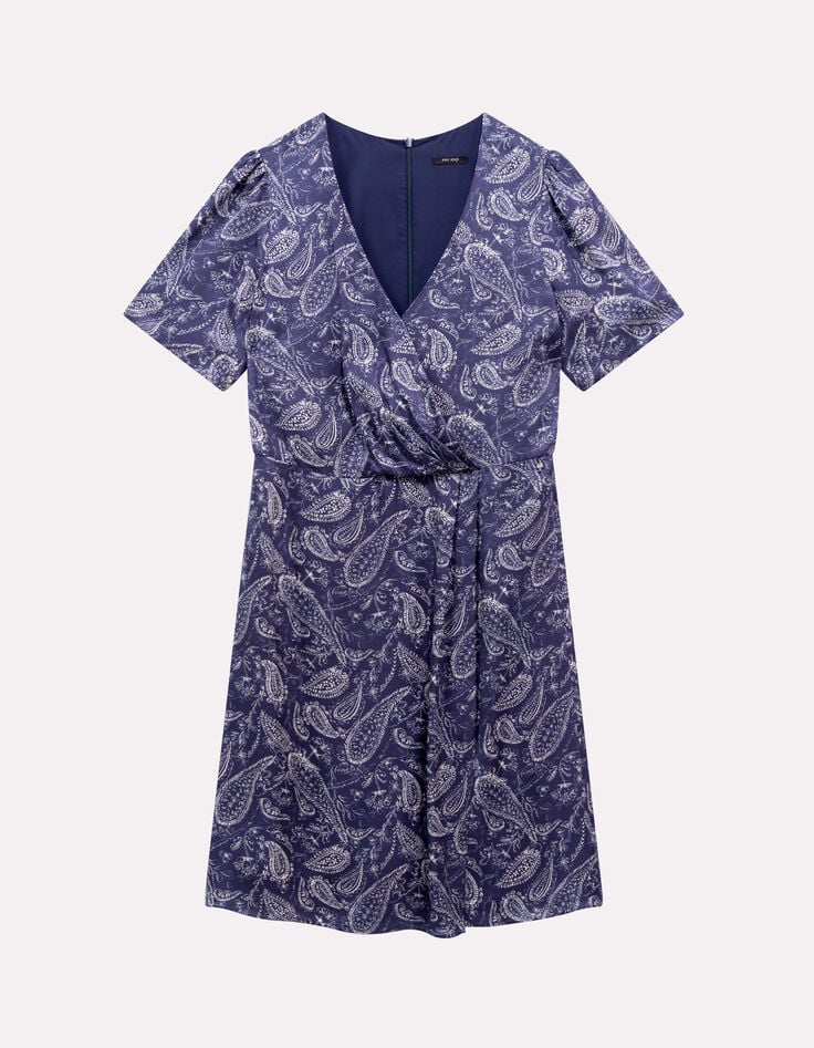 RIANE - Robe bleue Lenzing™ Ecovero™ cachemire effet drapé-6 RIANE - Robe bleue Lenzing™ Ecovero™ cachemire effet drapé-6