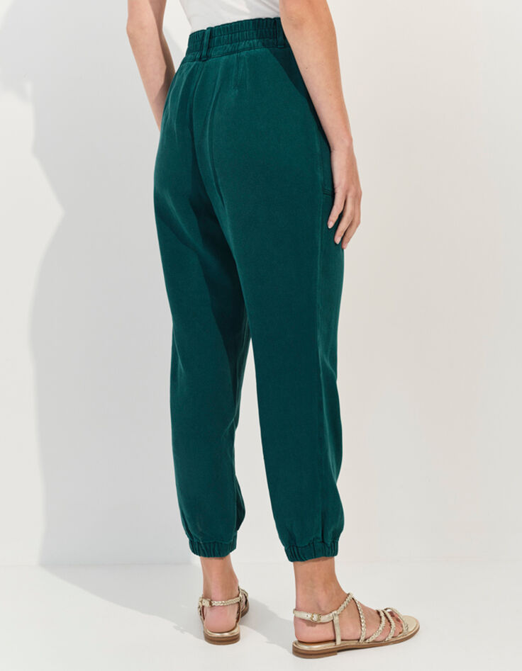 LE CALY - Jean battle vert Lyocell® 7/8ème -3
