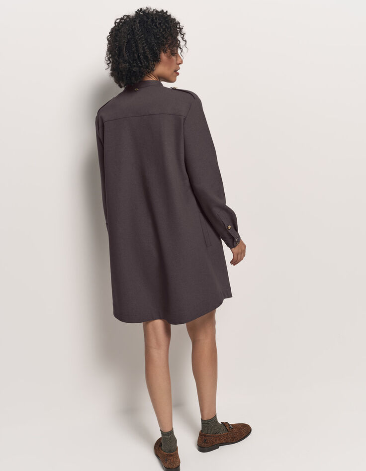 RUSHY - Robe grise upcyclée esprit militaire-3