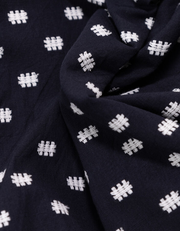 COLOMBE - Blouse marine broderies all over-8