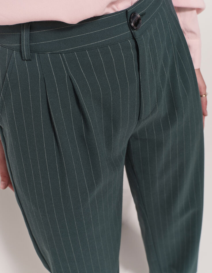 PALMA - Pantalon de costume vert motif rayures tennis-5 PALMA - Pantalon de costume vert motif rayures tennis-5