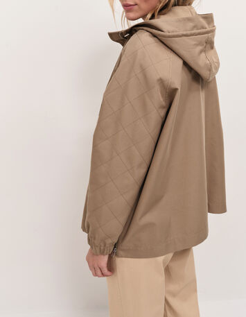 DYMAS - Parka courte almond avec zips c&ocirc;t&eacute;s-6