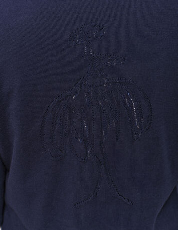 TZAR - Pull marine tricot fin avec danseuse dos-4