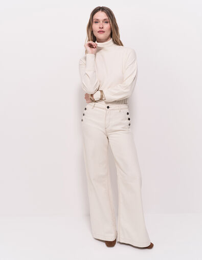 LE HAILEY - Jean flare ivoire waterless - One Step
