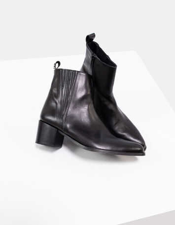 O.JOLY - Boots noirs cuir glacé bouts pointus-4