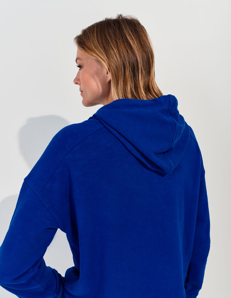 MANORI - Sweat bleu coton bio visuel danseuse vert -3