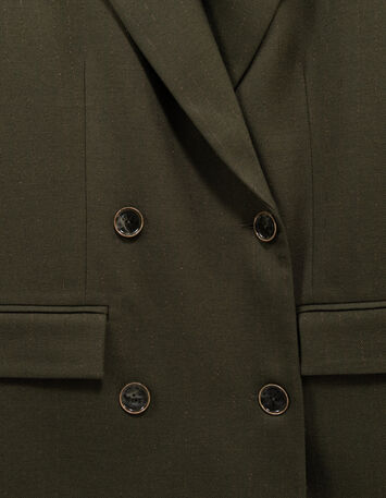 VILLON - Veste de tailleur vert rayures tennis lurex-4