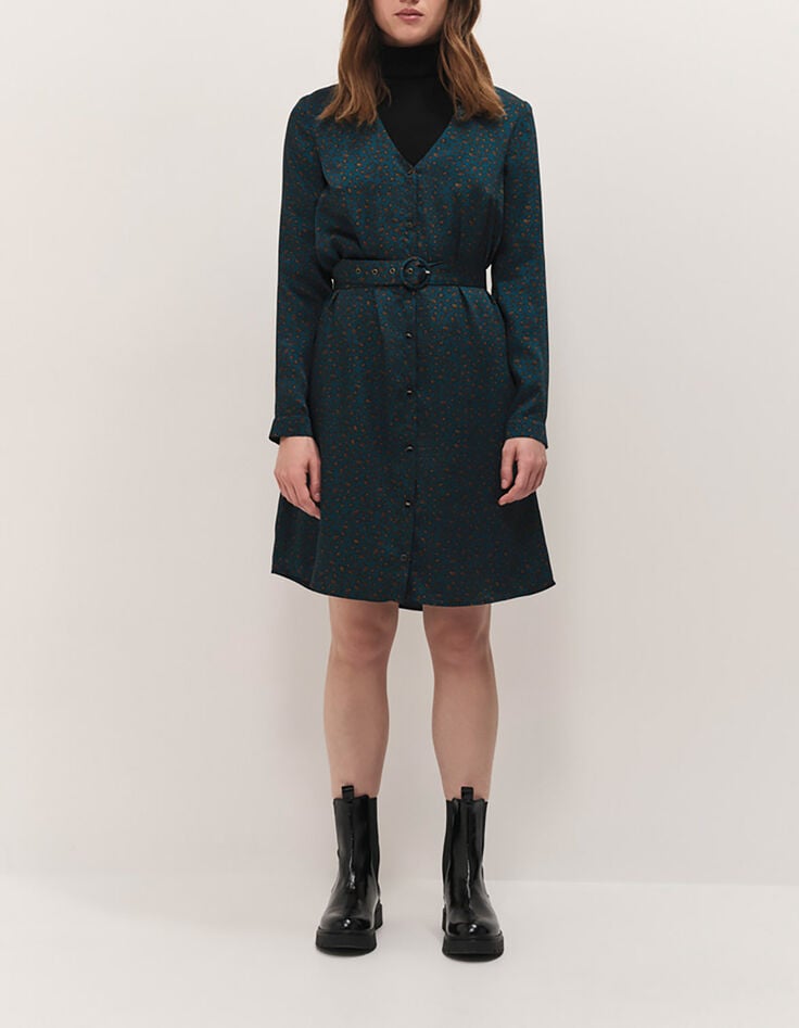 RYANNE - Robe chemise sycamore à imprimé léopard d'hiver-2
