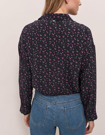 CORIE - Chemise marine à imprimé floral arty-2