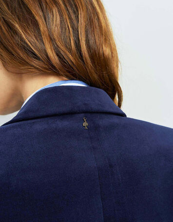 VERONA - Veste de costume bleu indigo en velours-4