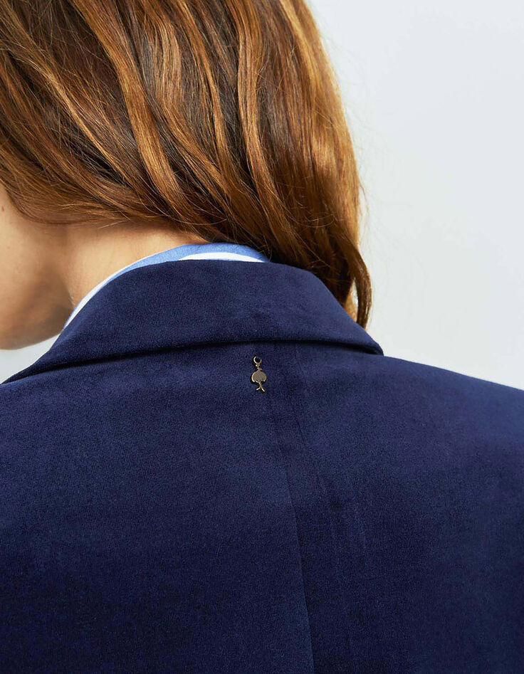 VERONA - Veste de costume bleu indigo en velours-4