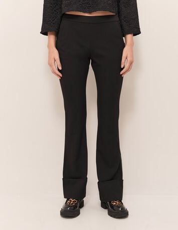 PACHY - Pantalon de costume noire avec larges revers-4 PACHY - Pantalon de costume noire avec larges revers-4