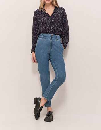 CORIE - Chemise marine à imprimé floral arty-6