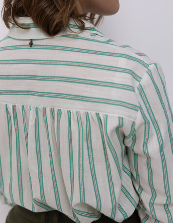 COLBY - Chemise rayures vertes fantaisie-3