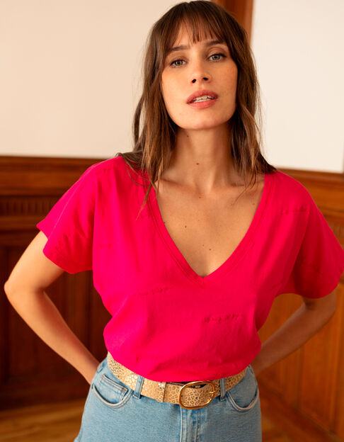 MILLET - T-shirt rose broderies logo  - One Step