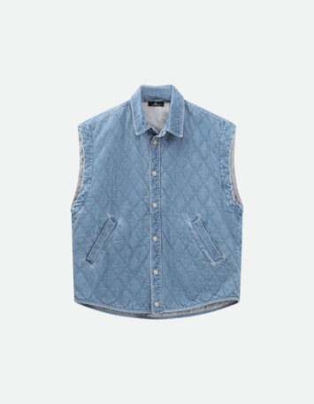 DRISS - Blouson en jean bleu sans manches-5