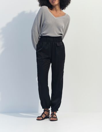 TONY - Pull argent tricot c&ocirc;tel&eacute; manches chauve-souris -4