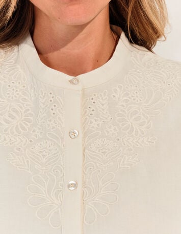 RONDONIA - Robe blanche avec broderies plac&eacute;es -4