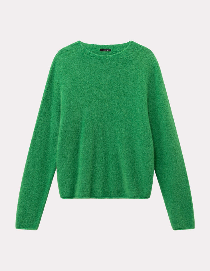 THELMA - Pull vert tricot moelleux-1
