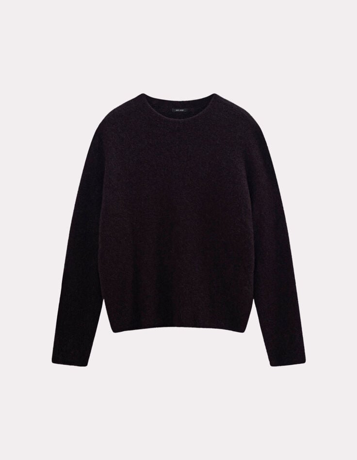 THELMA - Pull marron tricot moelleux-5