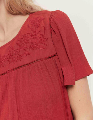 REVIA - Robe chilipepper en crêpe broderies ton sur ton-4