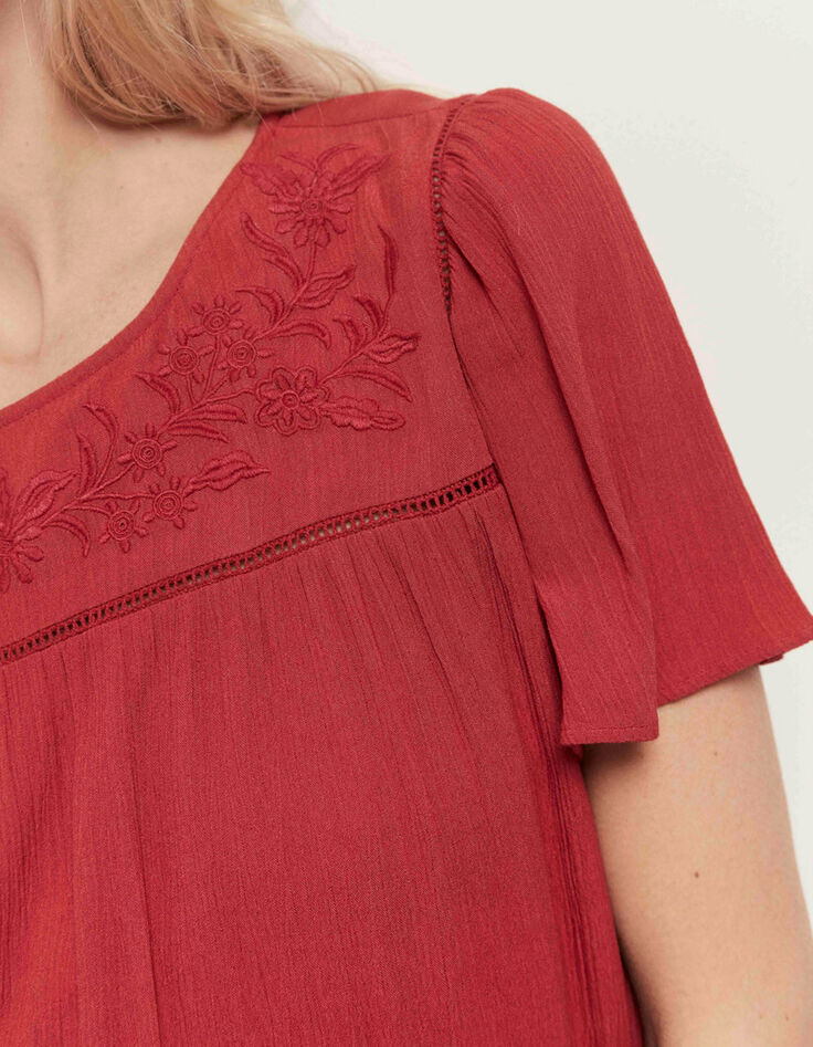 REVIA - Robe chilipepper en crêpe broderies ton sur ton-4
