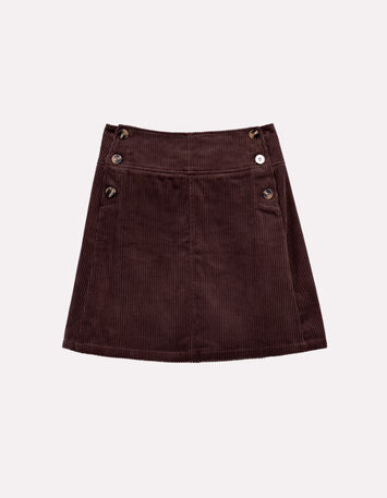 JUJU - Jupe courte marron velours côtelé-5
