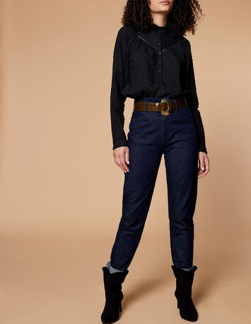 LE FAYE - Jean slouchy marine 7/8ème-1