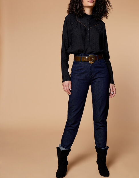 LE FAYE - Jean slouchy marine 7/8ème - One Step
