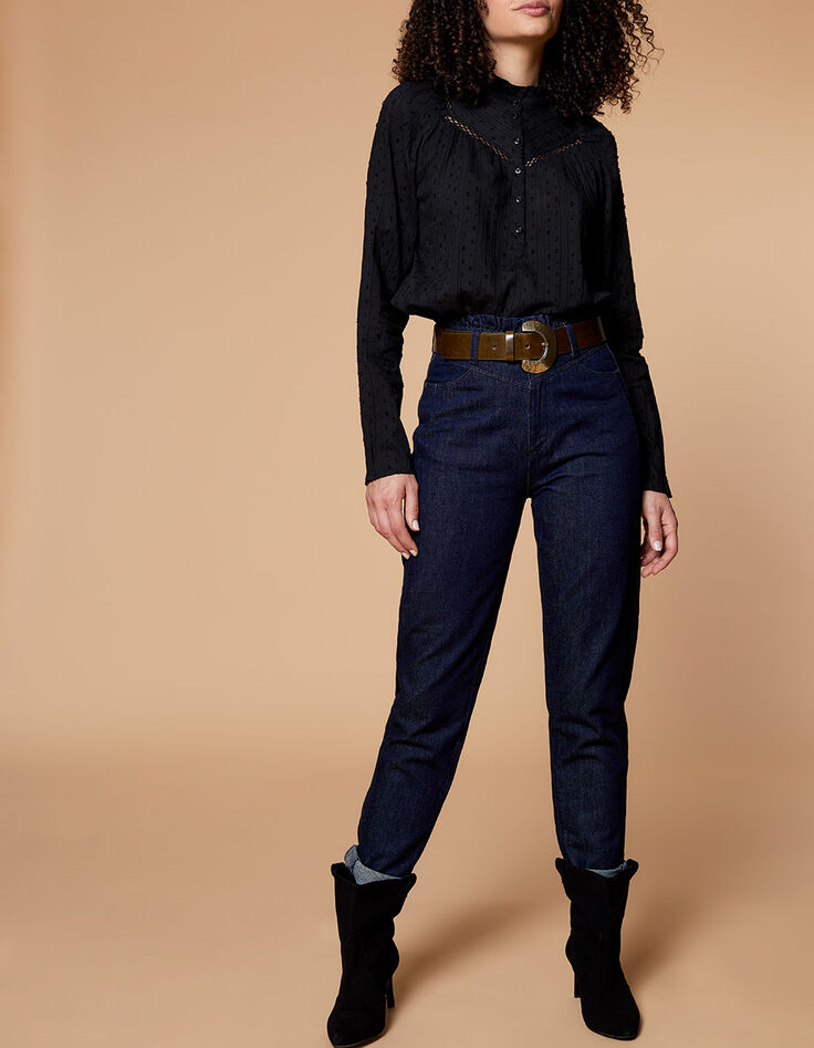 LE FAYE - Jean slouchy marine 7/8ème-1