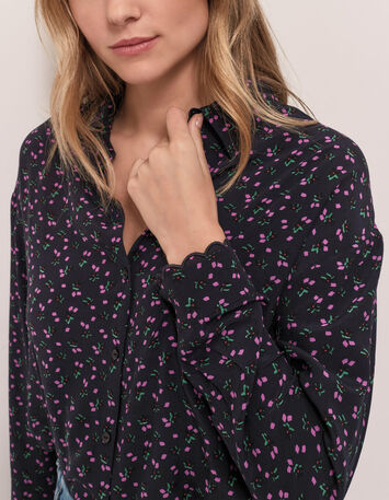 CORIE - Chemise marine à imprimé floral arty-4