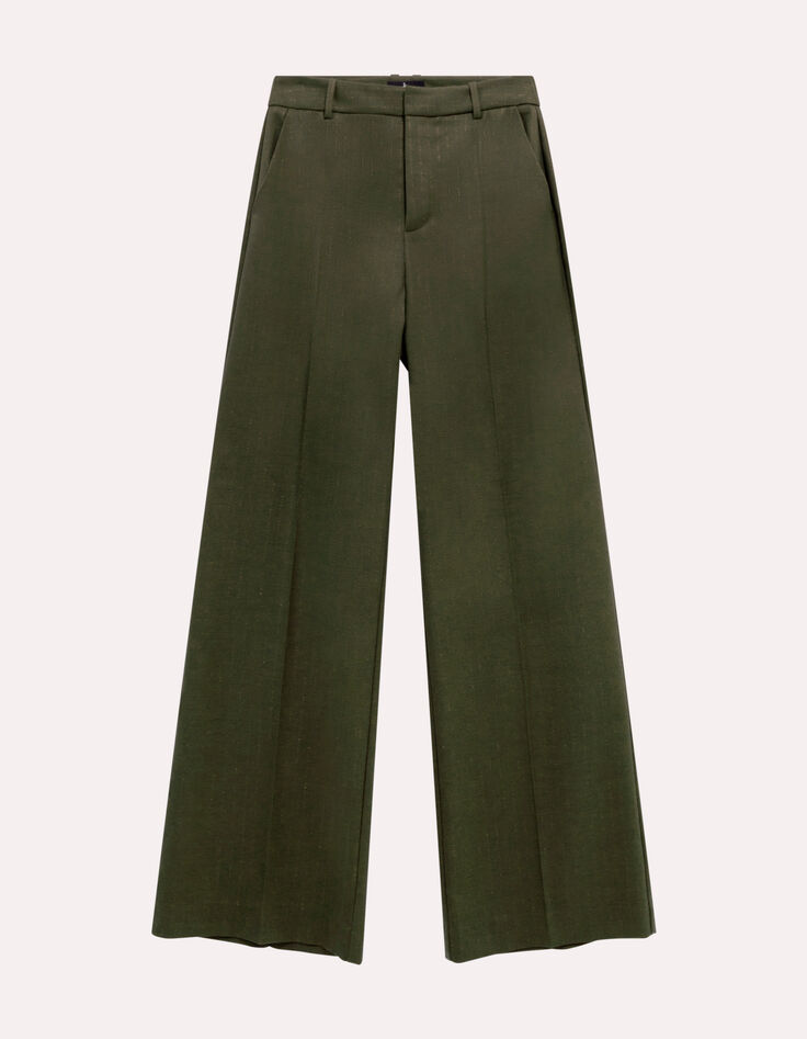 PICO - Pantalon de tailleur kaki rayures tennis lurex-1