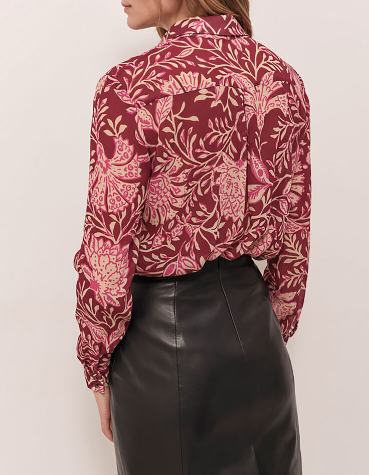 COLBIE - Chemise op&eacute;ra &agrave; imprim&eacute; feuillage baroque-2