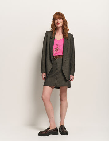 VIGG - Veste de costume grise boutonnage asymétrique-2