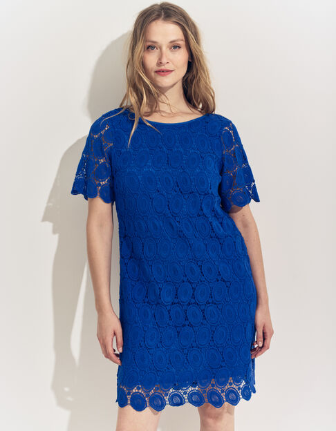 RIELLE - Robe bleue dentelle esprit macramé  - One Step
