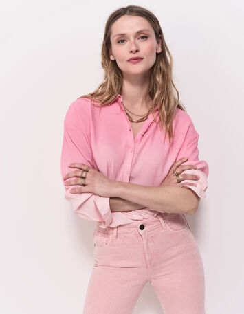 CARYA - Chemise rose effet deep dye-2