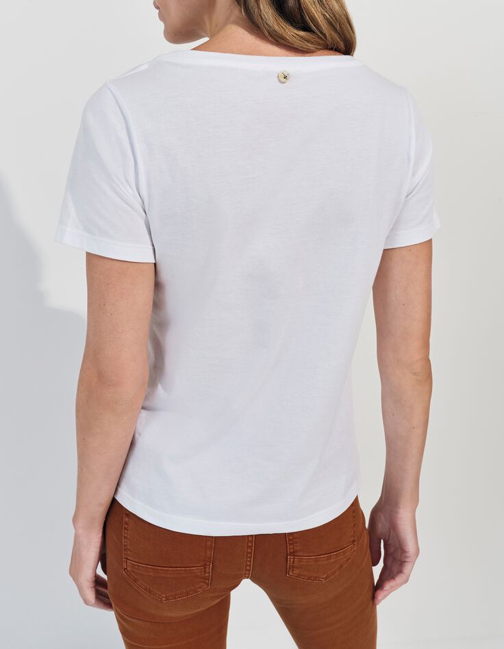 MADIE - T-shirt blanc coton bio danseuse dor&eacute; -3