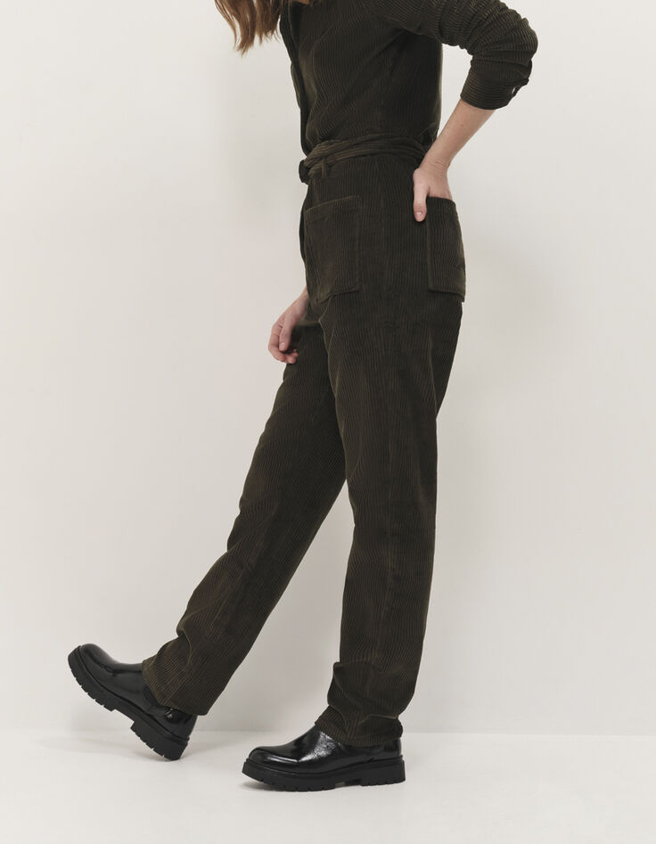 RONIN - Combi longue kaki velours c&ocirc;tel&eacute;-1