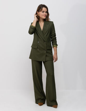 PICO - Pantalon de tailleur kaki rayures tennis lurex-6