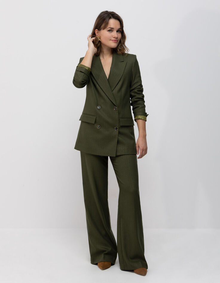 PICO - Pantalon de tailleur kaki rayures tennis lurex-6